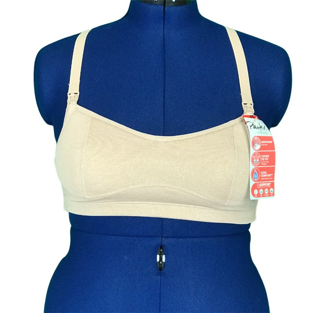 Playtex Women's Nude Heather Nursing Racerback Wirefree Sports Bra. Sz: XS - NWT